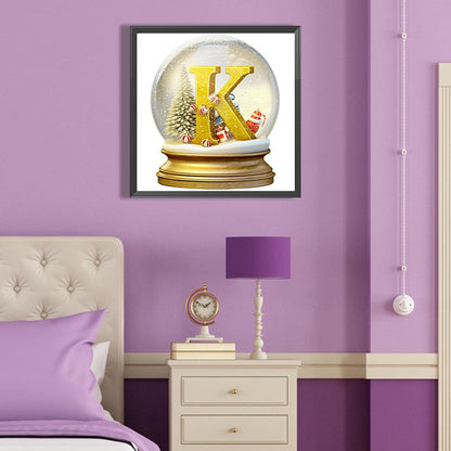 Christmas Alphabet Crystal Ball K - Full Round Drill Diamond Painting 40*40CM