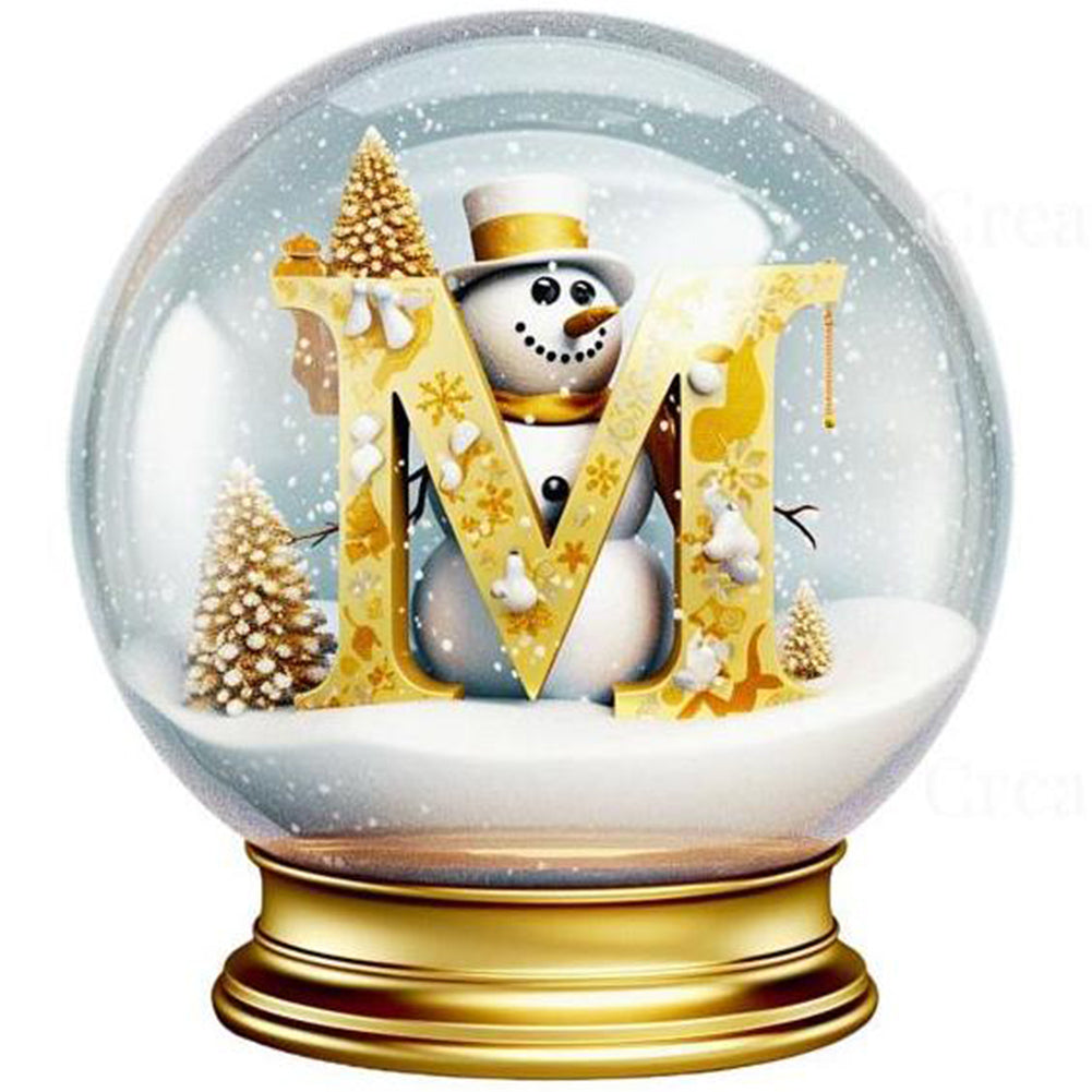 Christmas Alphabet Crystal Ball M - Full Round Drill Diamond Painting 40*40CM