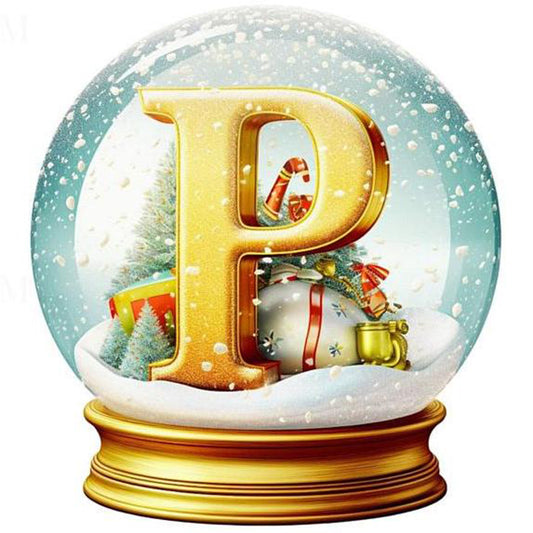 Christmas Alphabet Crystal Ball P - Full Round Drill Diamond Painting 40*40CM