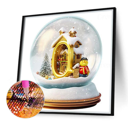 Christmas Alphabet Crystal Ball Q - Full Round Drill Diamond Painting 40*40CM