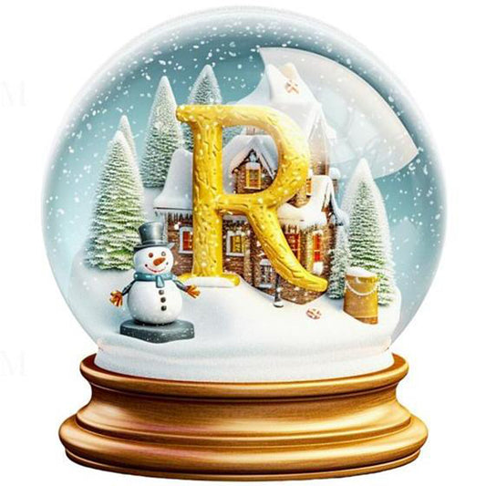 Christmas Alphabet Crystal Ball R - Full Round Drill Diamond Painting 40*40CM