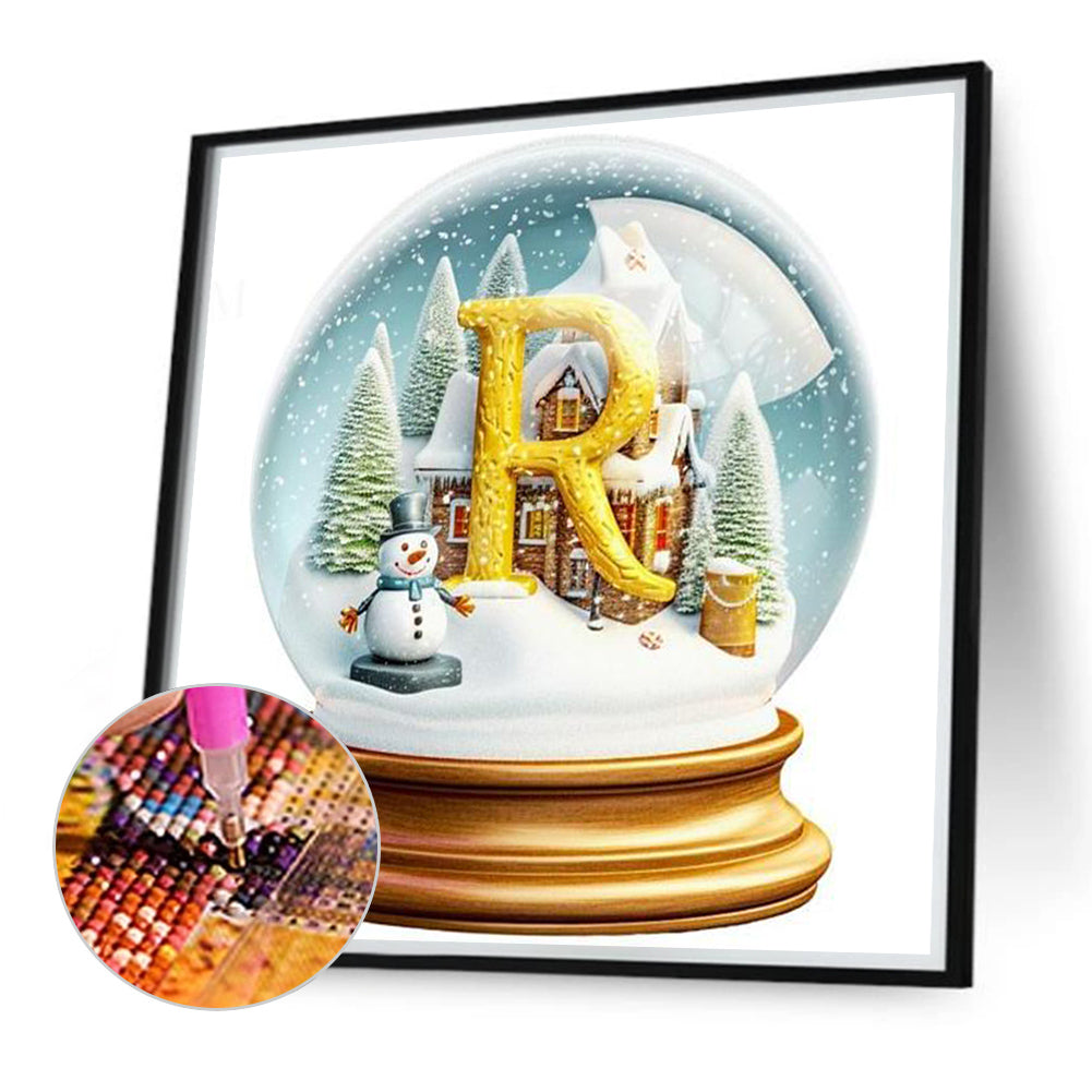 Christmas Alphabet Crystal Ball R - Full Round Drill Diamond Painting 40*40CM