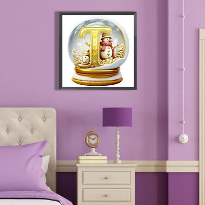 Christmas Alphabet Crystal Ball T - Full Round Drill Diamond Painting 40*40CM