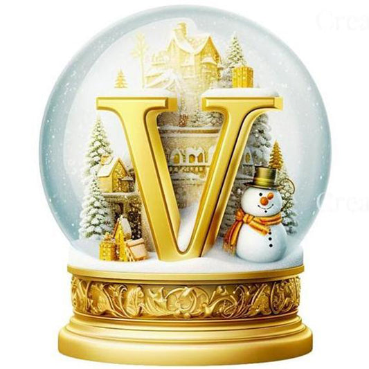 Christmas Alphabet Crystal Ball V - Full Round Drill Diamond Painting 40*40CM