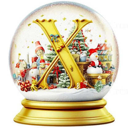 Christmas Alphabet Crystal Ball X - Full Round Drill Diamond Painting 40*40CM