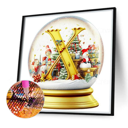 Christmas Alphabet Crystal Ball X - Full Round Drill Diamond Painting 40*40CM