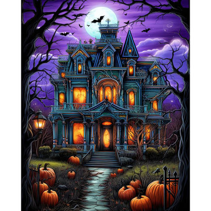 Halloween Haunted House - Full Square Drill Diamond Painting 40*50CM