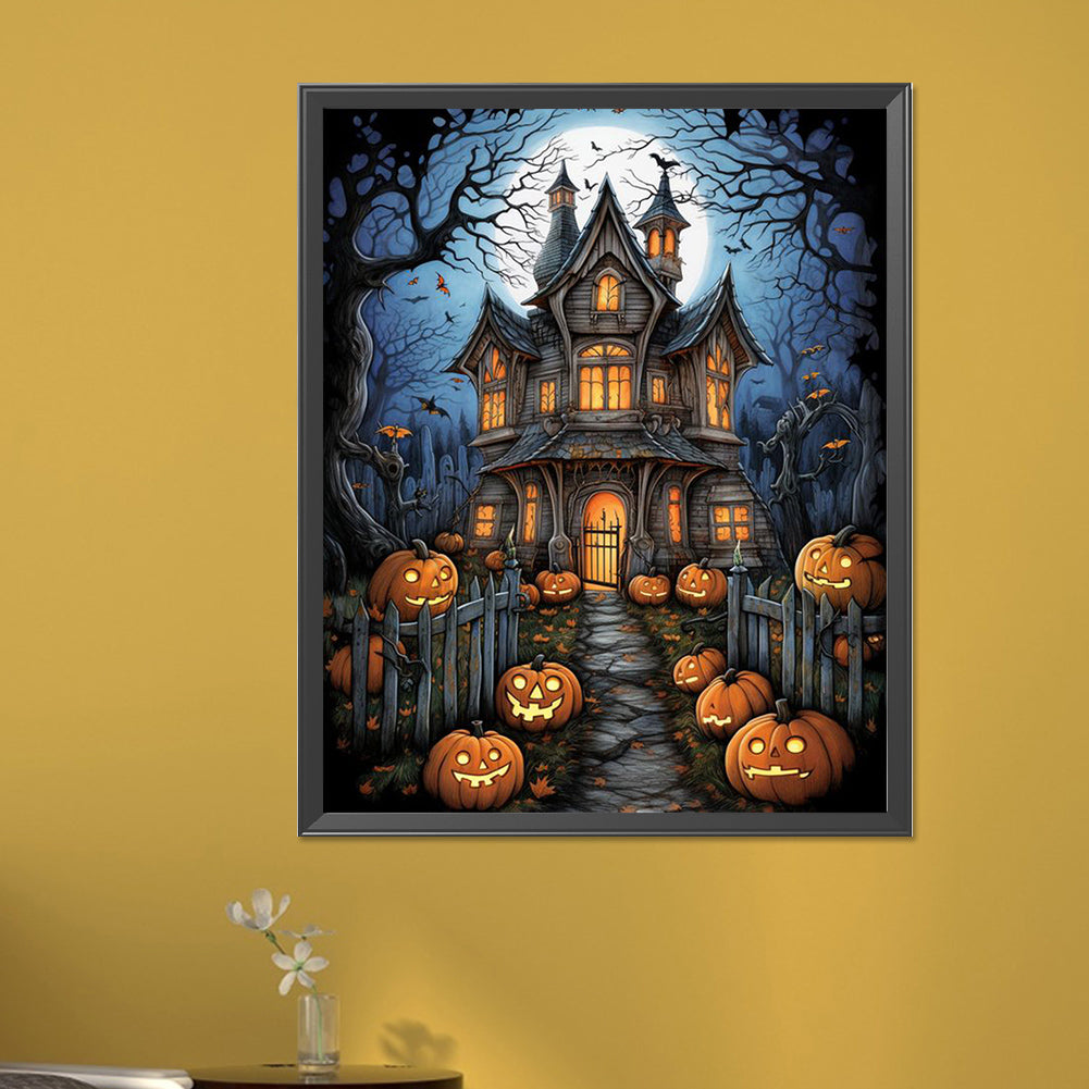 Halloween Haunted House - Full Square Drill Diamond Painting 40*50CM