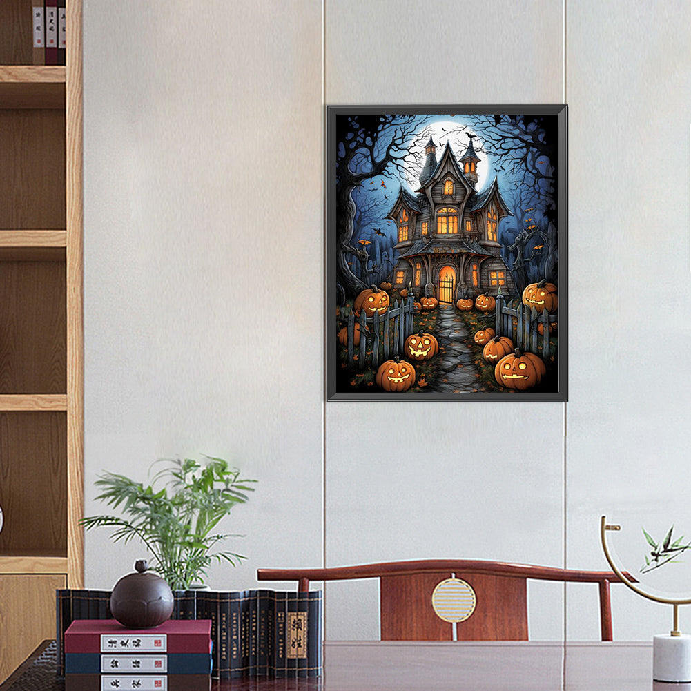 Halloween Haunted House - Full Square Drill Diamond Painting 40*50CM