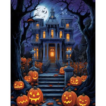 Halloween Haunted House - Full Square Drill Diamond Painting 40*50CM