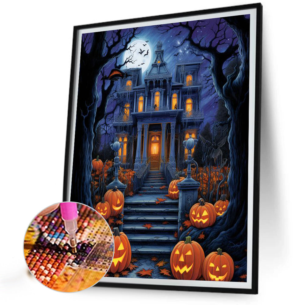 Halloween Haunted House - Full Square Drill Diamond Painting 40*50CM