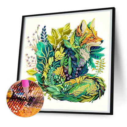 Fox Jungle - Special Shaped Drill Diamond Painting  30*30CM