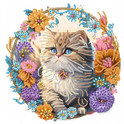 Garland Cat - Special Shaped Drill Diamond Painting  30*30CM