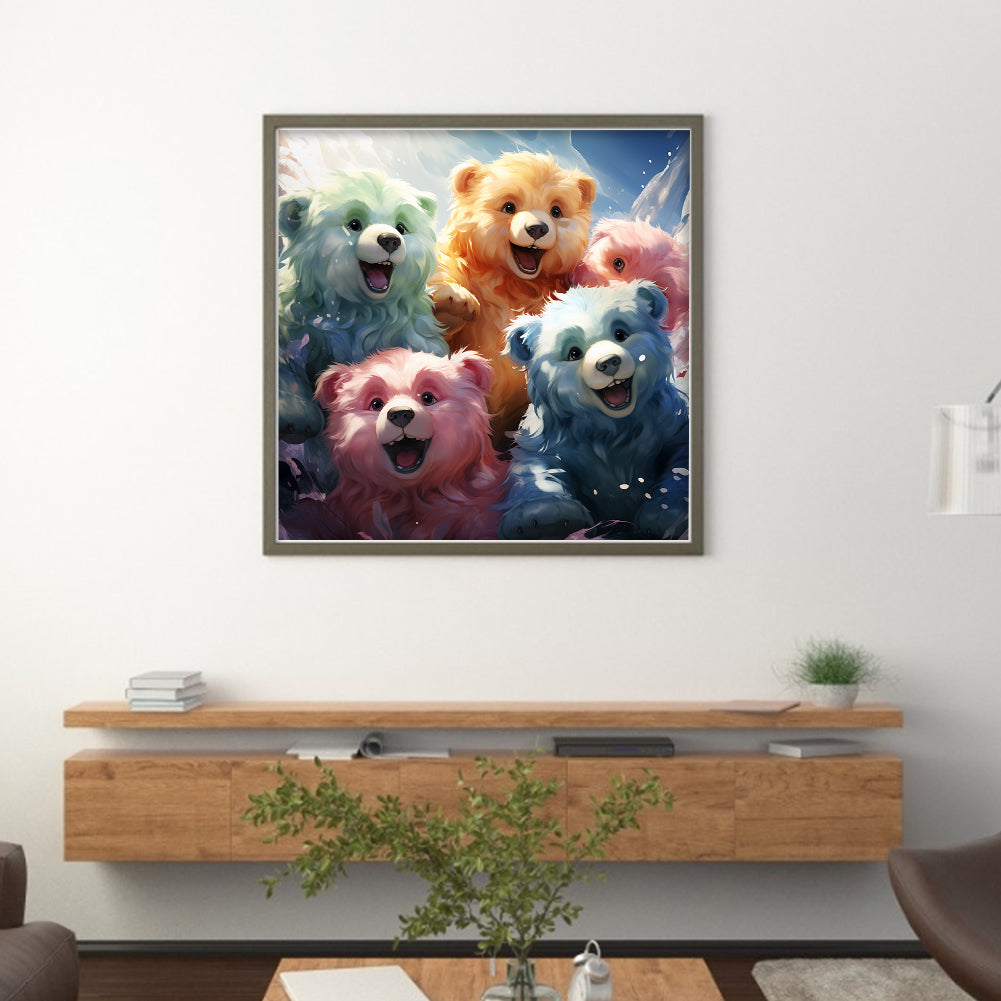 Colorful Bears - 11CT Stamped Cross Stitch 50*50CM