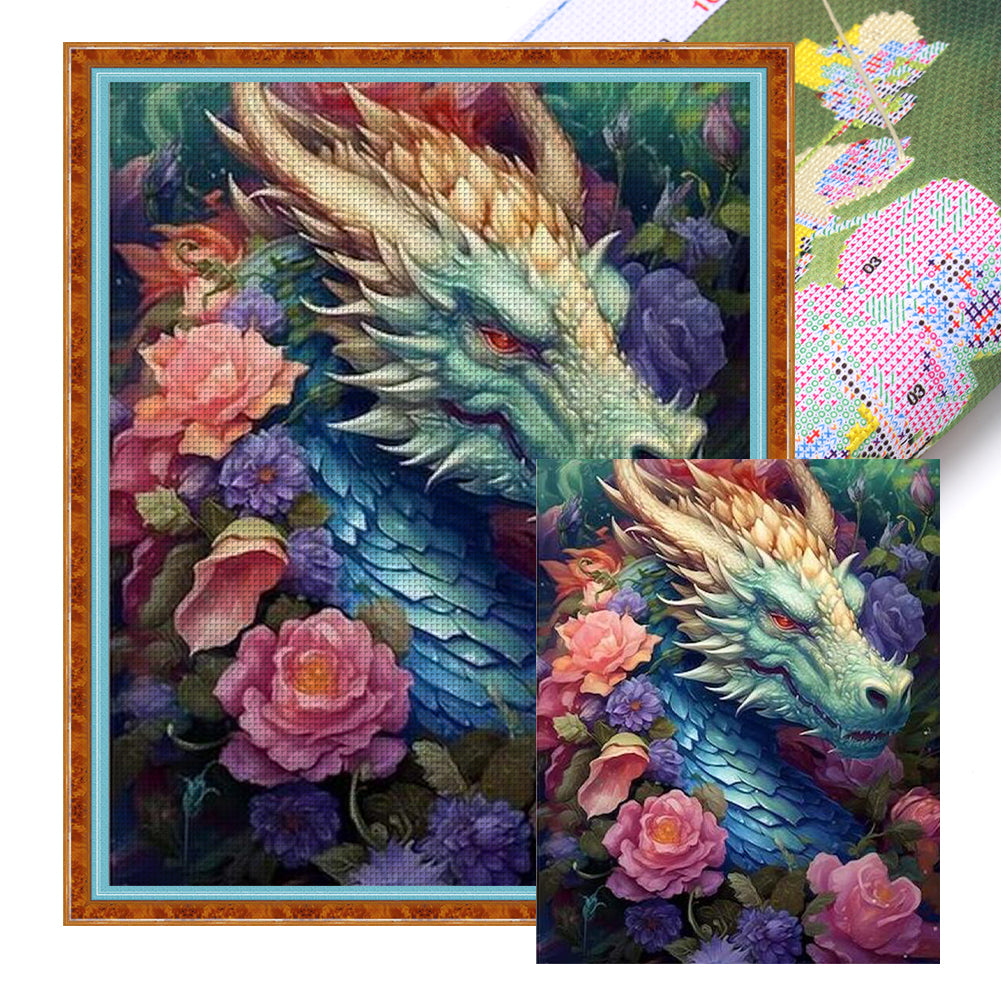 Colorful Dragon - 11CT Stamped Cross Stitch 50*60CM