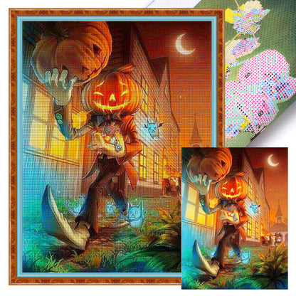 Halloween Pumpkin Man - 11CT Stamped Cross Stitch 40*53CM