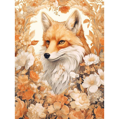 Flowers And Fox - 11CT Stamped Cross Stitch 50*65CM