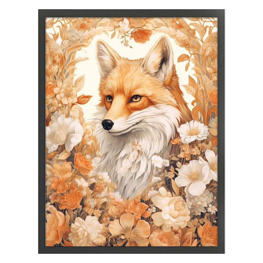 Flowers And Fox - 11CT Stamped Cross Stitch 50*65CM