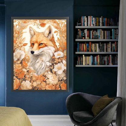 Flowers And Fox - 11CT Stamped Cross Stitch 50*65CM