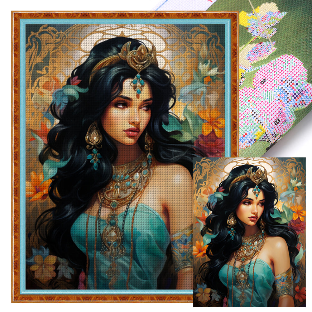 Indian Girl - 11CT Stamped Cross Stitch 50*67CM