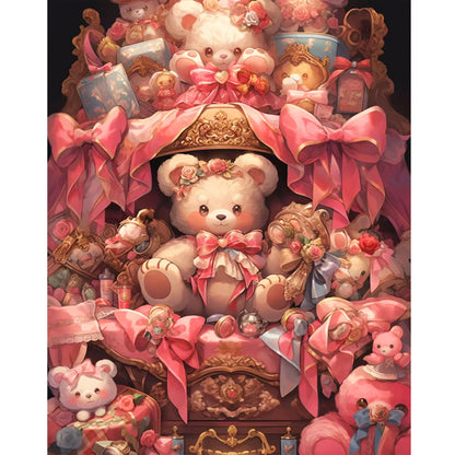 Bear Doll Base - Full Round Drill Diamond Painting 40*50CM