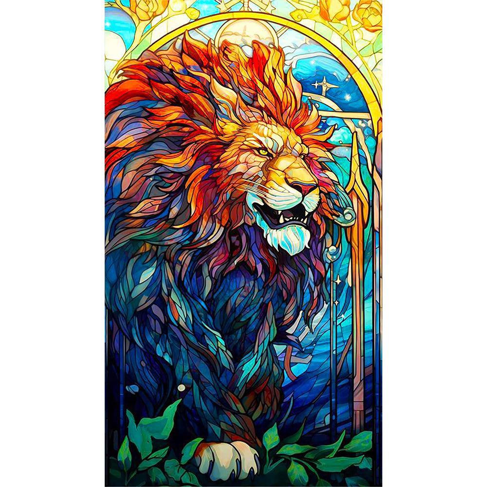 Domineering Lion - Full Round Drill Diamond Painting 40*70CM