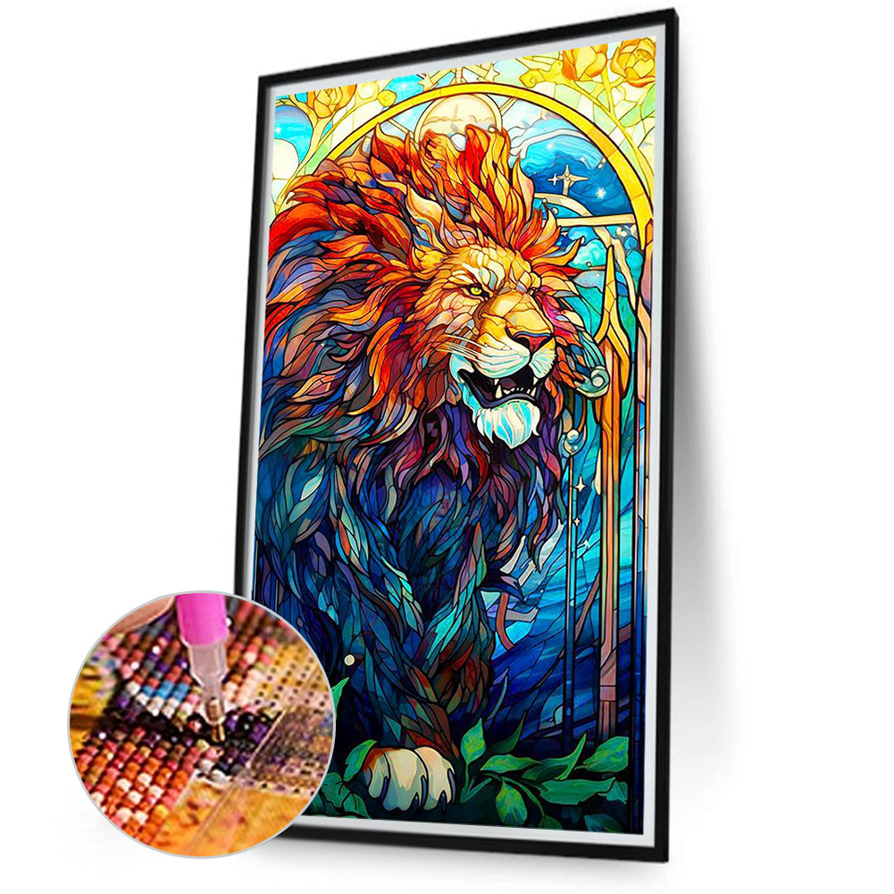 Domineering Lion - Full Round Drill Diamond Painting 40*70CM