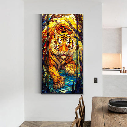 Attacking Tiger - Full Round Drill Diamond Painting 40*70CM