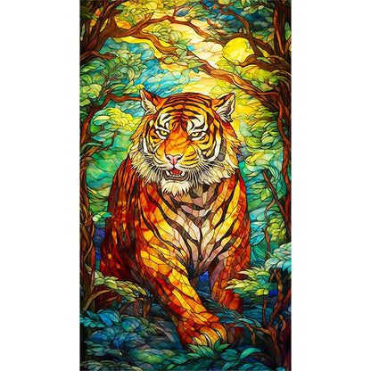 Tiger In Forest - Full Round Drill Diamond Painting 40*70CM