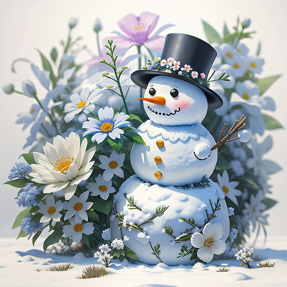 Snowman - Full Round Drill Diamond Painting 40*40CM