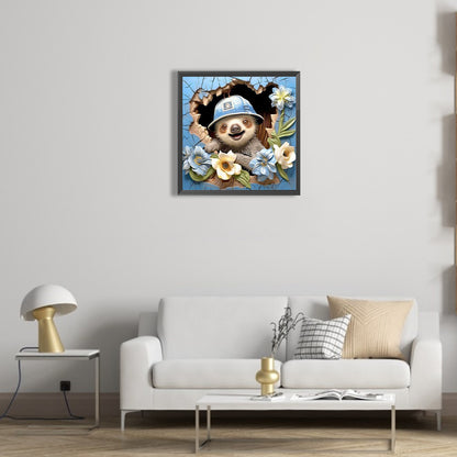 Sloth In Wall - Full Round Drill Diamond Painting 40*40CM