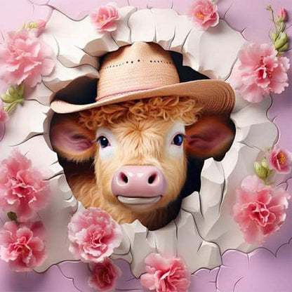 Calf In The Wall - Full Round Drill Diamond Painting 40*40CM