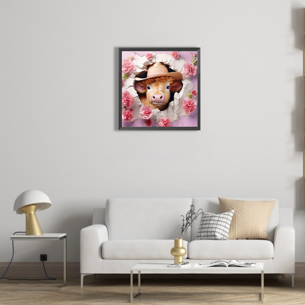 Calf In The Wall - Full Round Drill Diamond Painting 40*40CM