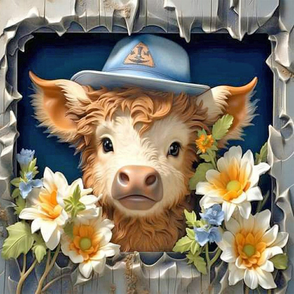 Calf In The Wall - Full Round Drill Diamond Painting 40*40CM