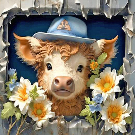 Calf In The Wall - Full Round Drill Diamond Painting 40*40CM