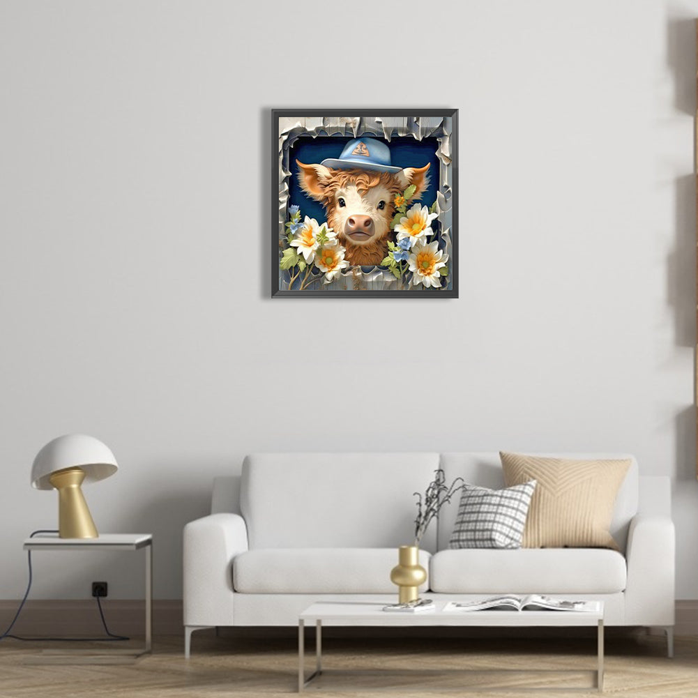 Calf In The Wall - Full Round Drill Diamond Painting 40*40CM