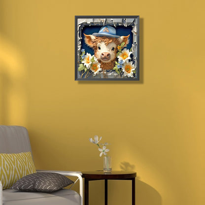 Calf In The Wall - Full Round Drill Diamond Painting 40*40CM