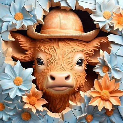 Calf In The Wall - Full Round Drill Diamond Painting 40*40CM