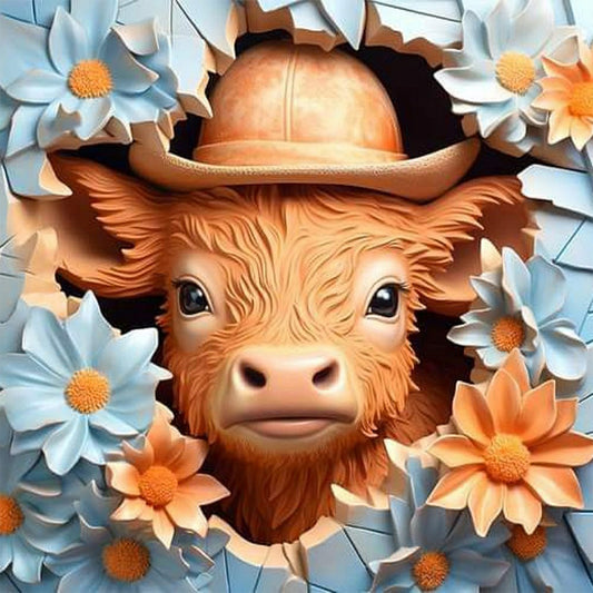 Calf In The Wall - Full Round Drill Diamond Painting 40*40CM