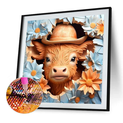 Calf In The Wall - Full Round Drill Diamond Painting 40*40CM