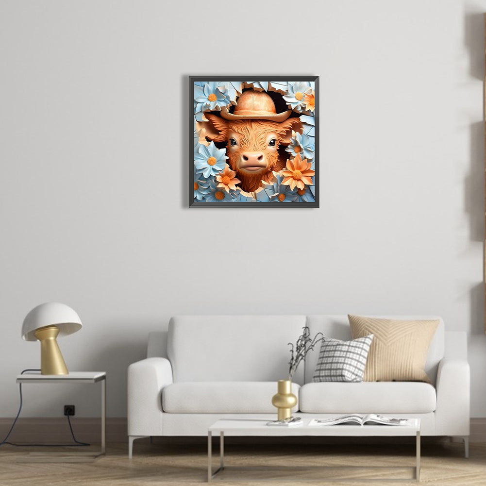 Calf In The Wall - Full Round Drill Diamond Painting 40*40CM