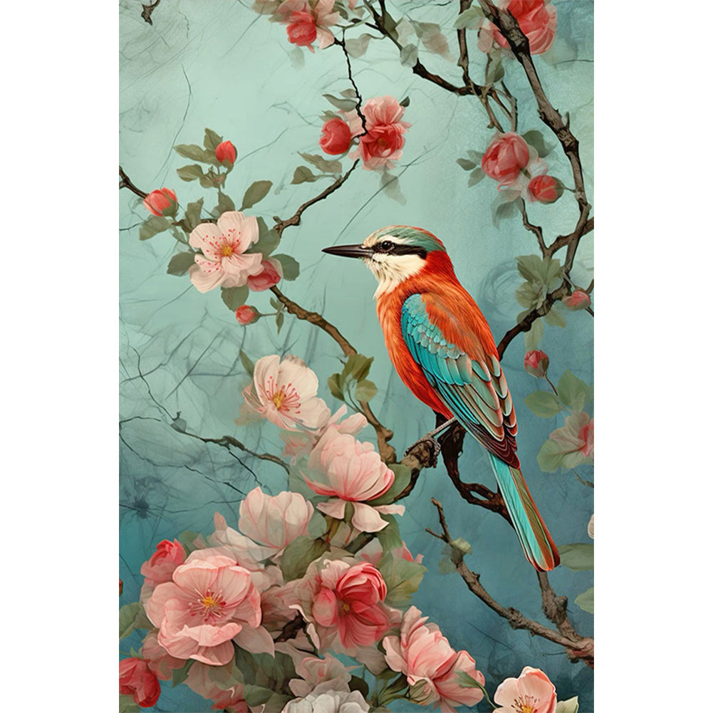 Branch Bird - Full Round Drill Diamond Painting 40*60CM