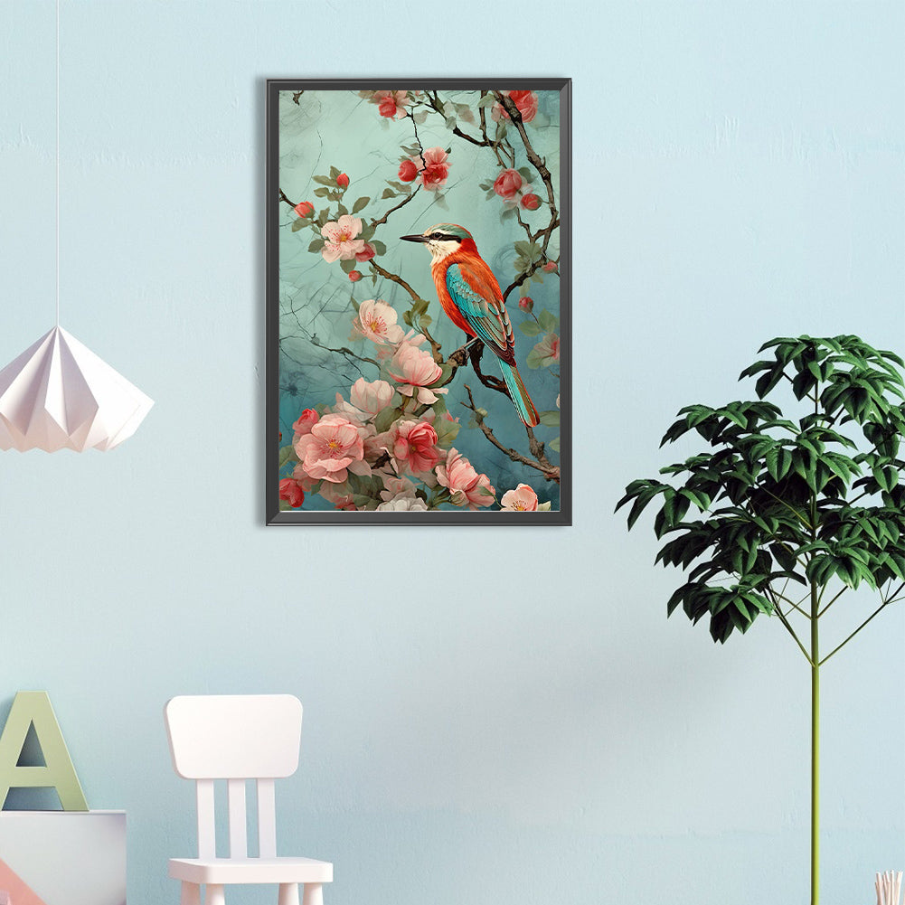 Branch Bird - Full Round Drill Diamond Painting 40*60CM