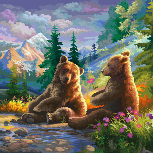 Jungle Bear - Full Round Drill Diamond Painting 40*40CM