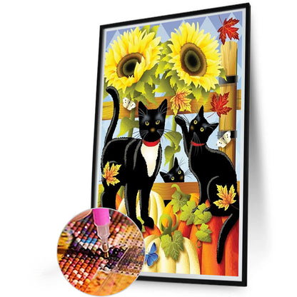 Black Cat - Full Round Drill Diamond Painting 40*60CM