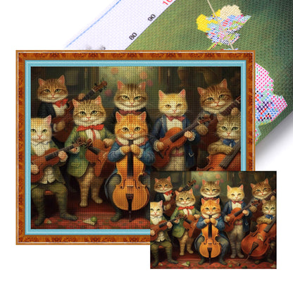 Cat Music Group - 11CT Stamped Cross Stitch 50*40CM