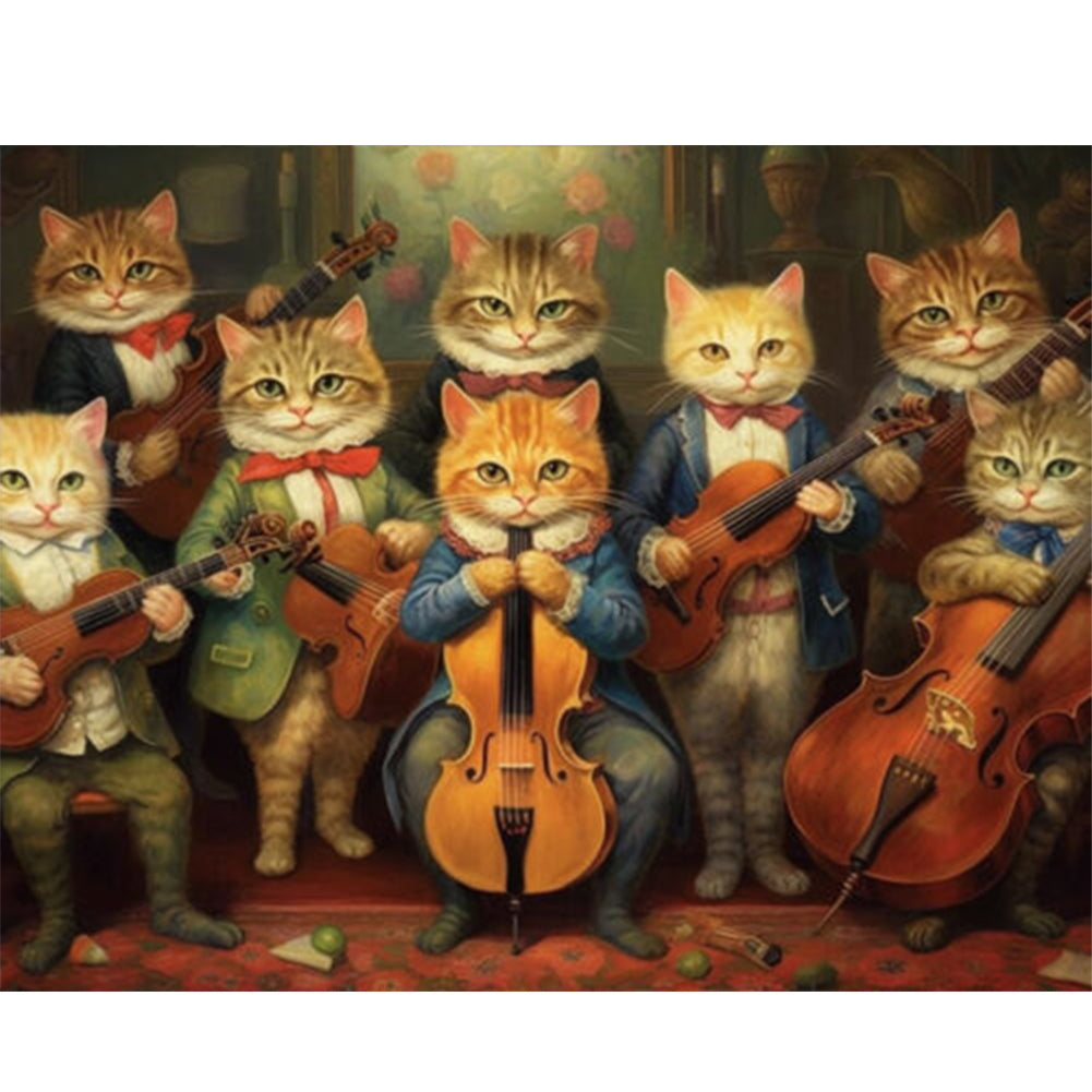 Cat Music Group - 11CT Stamped Cross Stitch 50*40CM