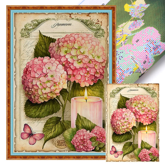 Vintage Poster - Hydrangea - 11CT Stamped Cross Stitch 40*60CM