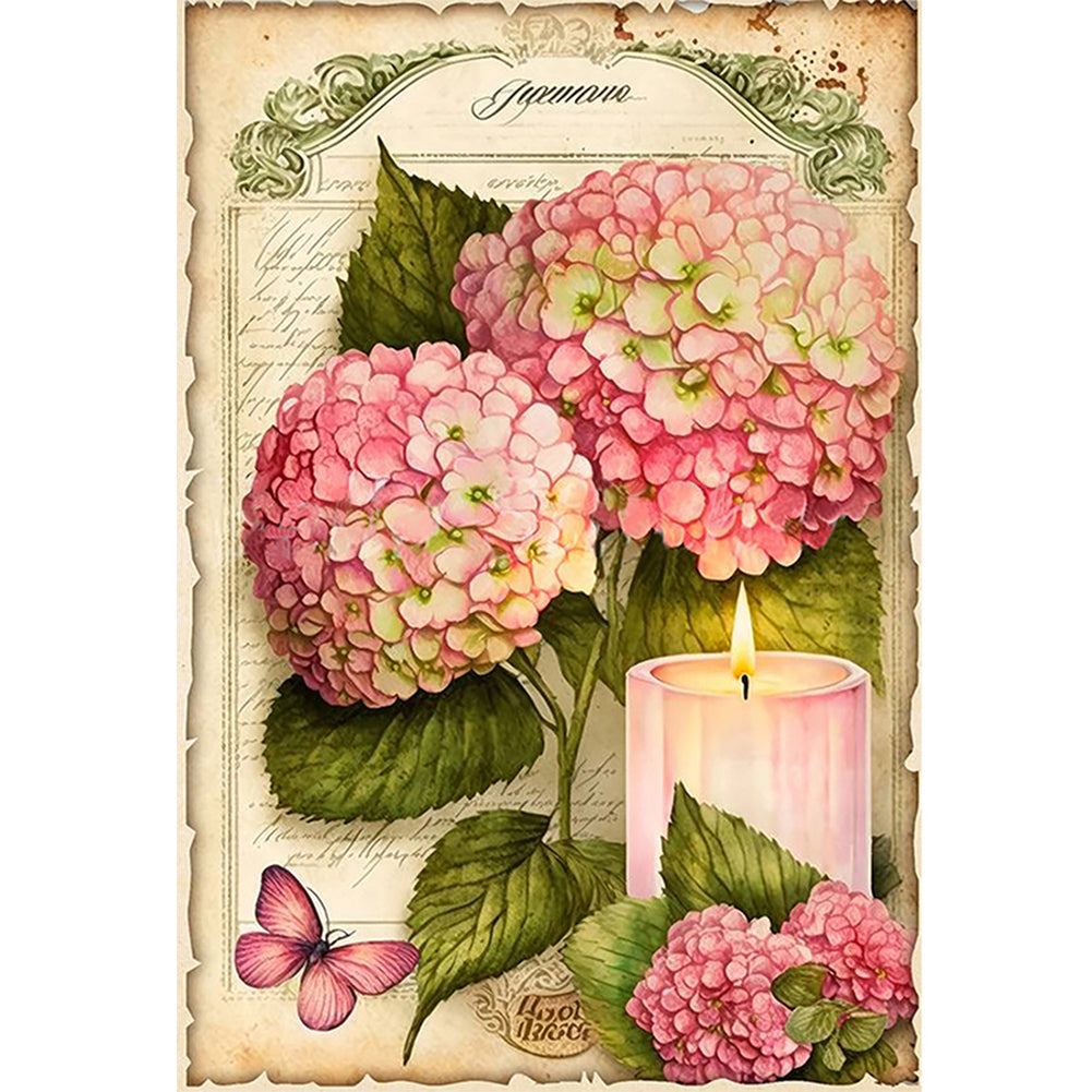 Vintage Poster - Hydrangea - 11CT Stamped Cross Stitch 40*60CM