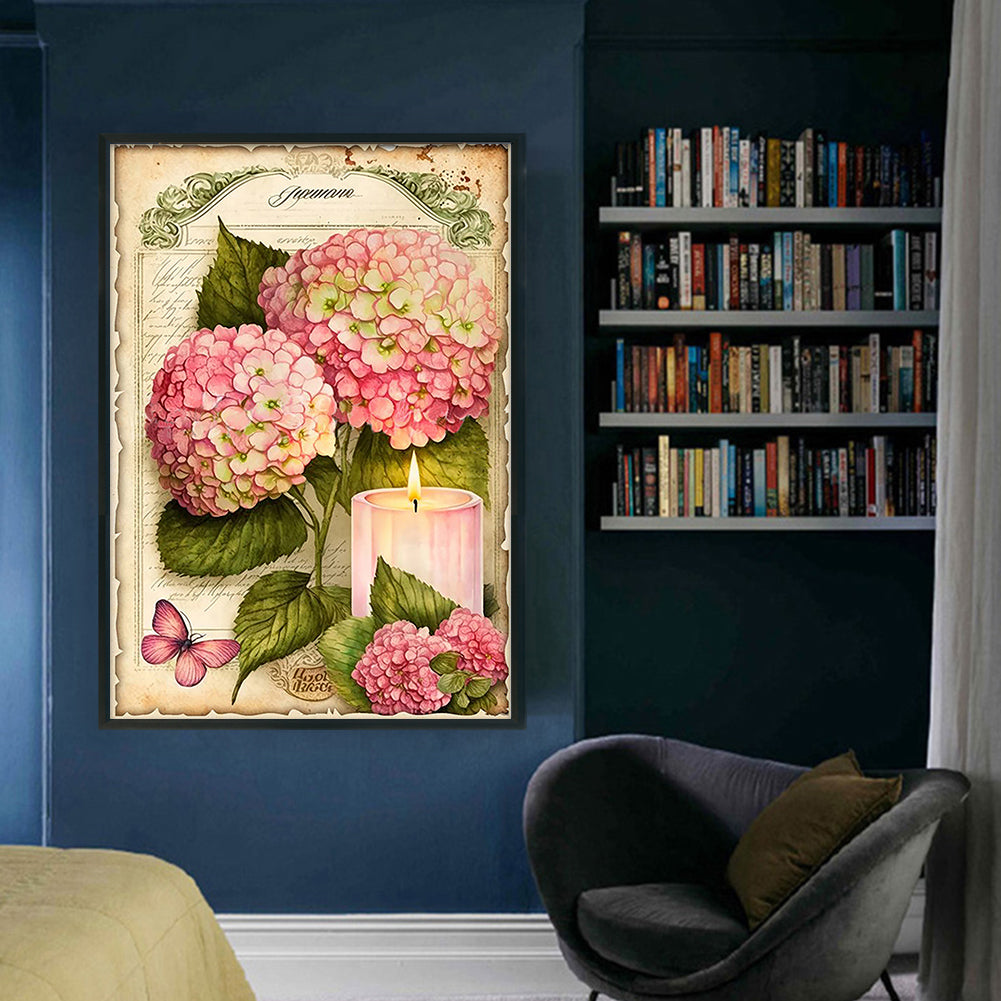 Vintage Poster - Hydrangea - 11CT Stamped Cross Stitch 40*60CM